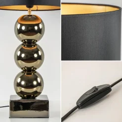 Luxe tafellamp goud inclusief kap zwart/goud></noscript>Straluma Clearance