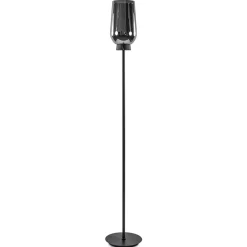 Luxe vloerlamp zwart marmer met smoke glazen kap>Straluma Online