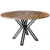 Mango houten eettafel rond met zwarte poot 130 cm>Straluma Clearance