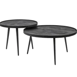 Mango houten koffietafel set van 2 zwart>Straluma Sale