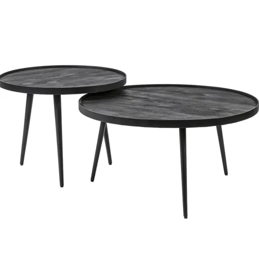 Mango houten koffietafel set van 2 zwart>Straluma Sale