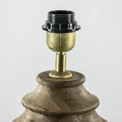 Massief houten lampvoet Milazzo met bronzen fitting><noscript><img width=