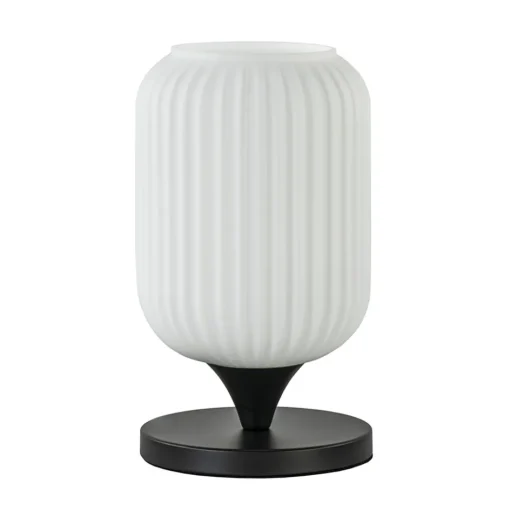 Mat witte tafellamp met zwarte voet>Straluma New