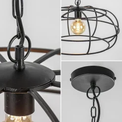 Mat zwart metalen hanglamp Imelda Light and Living></noscript>Straluma Outlet