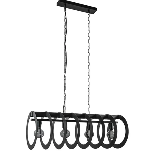Mat zwart metalen hanglamp Rings>Straluma Online