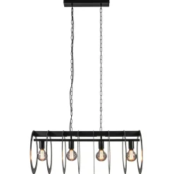 Mat zwart metalen hanglamp Rings>Straluma Online