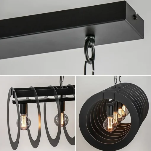 Mat zwart metalen hanglamp Rings>Straluma Online