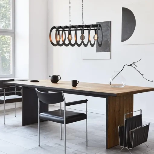 Mat zwart metalen hanglamp Rings>Straluma Online