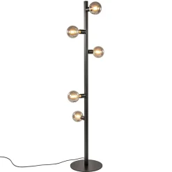 Mat zwart metalen vloerlamp met E27 fittingen>Straluma Online