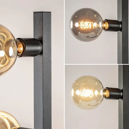 Mat zwart metalen vloerlamp met E27 fittingen>Straluma Online