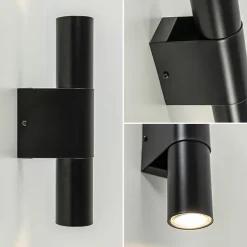 Mat zwarte cilinder wandlamp up+down></noscript>Straluma Discount