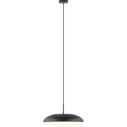 Mat zwarte hanglamp koepel met witte kap>Straluma Clearance