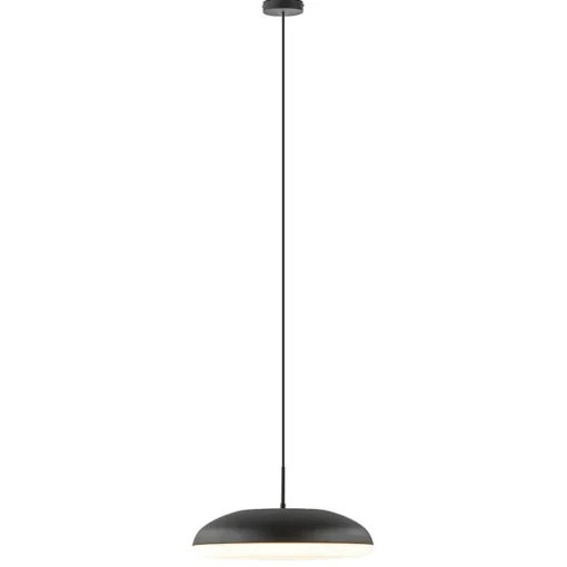 Mat zwarte hanglamp koepel met witte kap>Straluma Clearance