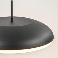 Mat zwarte hanglamp koepel met witte kap></noscript>Straluma Clearance