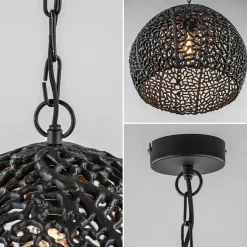 Mat zwarte hanglamp Sinula Light and Living></noscript>Straluma Discount