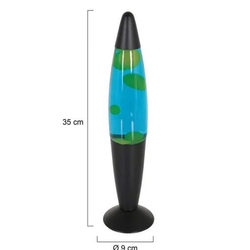 Mat zwarte lavalamp met blauw water en groene vlekken>Straluma Discount