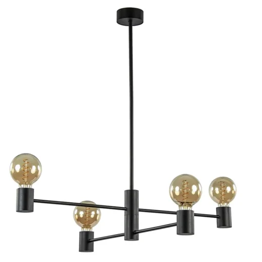 Mat zwarte 4-lichts hanglamp>Straluma Hot