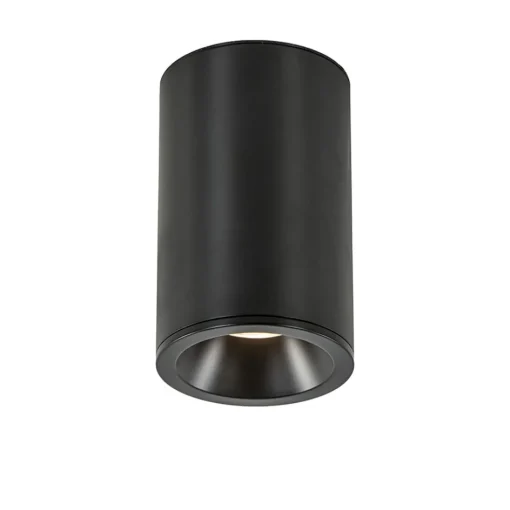 Mat zwarte opbouwspot rond IP54 badkamer/buiten>Straluma New
