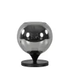 Mat zwarte tafellamp met smoke/titanium bol klein>Straluma New