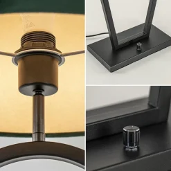 Mat zwarte tafellamp met kap velours groen></noscript>Straluma Outlet