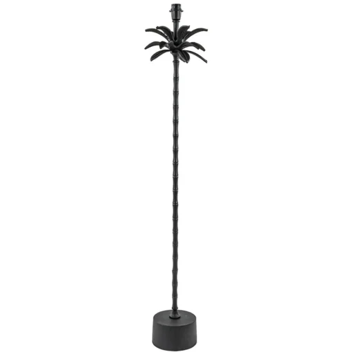 Mat zwarte vloerlamp Armata met palmbladeren>Straluma Discount
