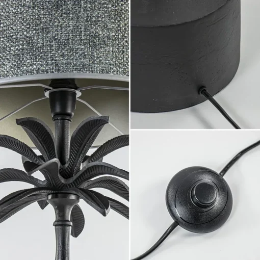Mat zwarte vloerlamp Armata met palmbladeren>Straluma Discount