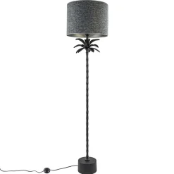 Mat zwarte vloerlamp Armata met palmbladeren></noscript>Straluma Discount
