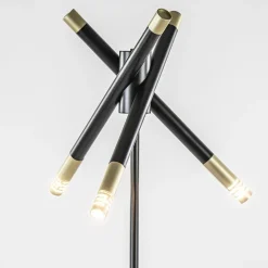 Mat zwarte vloerlamp G9 met gouden accenten></noscript>Straluma Hot