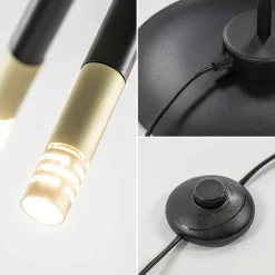 Mat zwarte vloerlamp G9 met gouden accenten></noscript>Straluma Hot