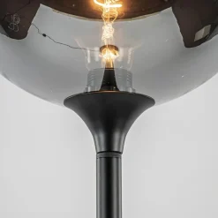 Mat zwarte vloerlamp met smoke/titanium glazen kap></noscript>Straluma