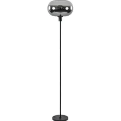 Mat zwarte vloerlamp met smoke glas gradient>Straluma Best