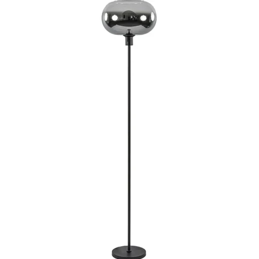 Mat zwarte vloerlamp met smoke glas gradient>Straluma Best