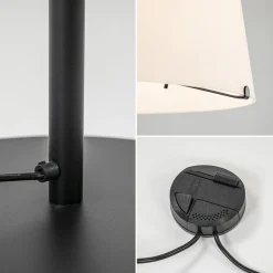 Mat zwarte vloerlamp met opaal glazen kap></noscript>Straluma Sale