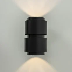 Mat zwarte wandlamp cilinder up+down G9><noscript><img width=