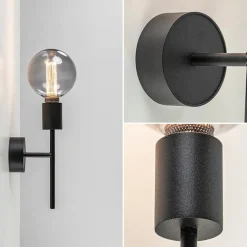 Mat zwarte wandlamp exclusief lichtbron></noscript>Straluma Online