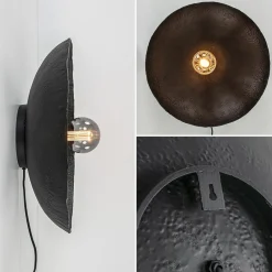 Mat zwarte wandlamp Neva inclusief snoer></noscript>Straluma