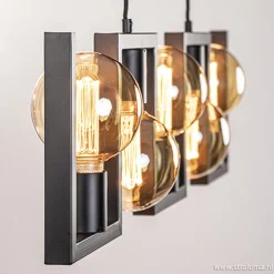 Metalen eettafel hanglamp zwart frame>Straluma Outlet