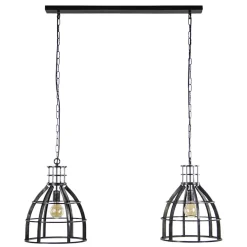 Metalen eettafel hanglamp 2-lichts kooi>Straluma Outlet