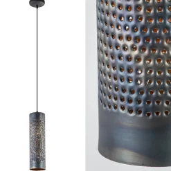 Metalen hanglamp cilinder bruin gevlamd>Straluma Hot