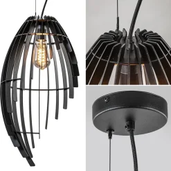 Metalen hanglamp mat zwart metaal><noscript><img width=