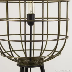 Metalen kooi vloerlamp oud-brons L&L></noscript>Straluma