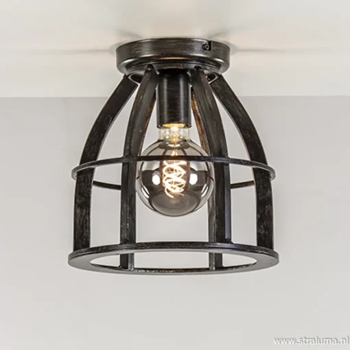Metalen plafondlamp antiek zwart>Straluma Outlet