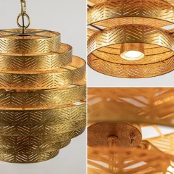 Metalen robuuste hanglamp ambachtelijk brons rond><noscript><img width=