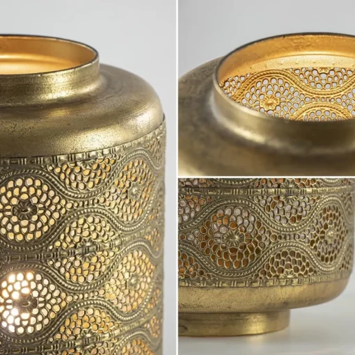 Metalen tafellamp lantaarn goud Oriental>Straluma