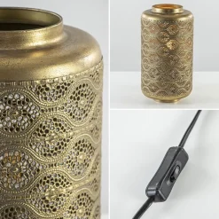 Metalen tafellamp lantaarn goud Oriental></noscript>Straluma