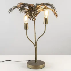 Metalen tafellamp Palm antiek brons Light and Living>Straluma Clearance