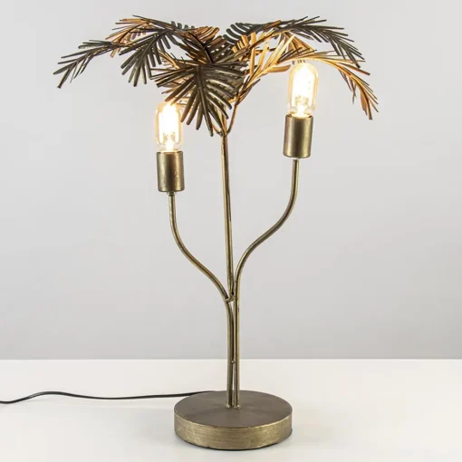 Metalen tafellamp Palm antiek brons Light and Living>Straluma Clearance