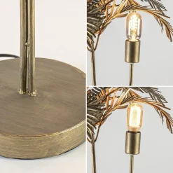 Metalen tafellamp Palm antiek brons Light and Living></noscript>Straluma Clearance