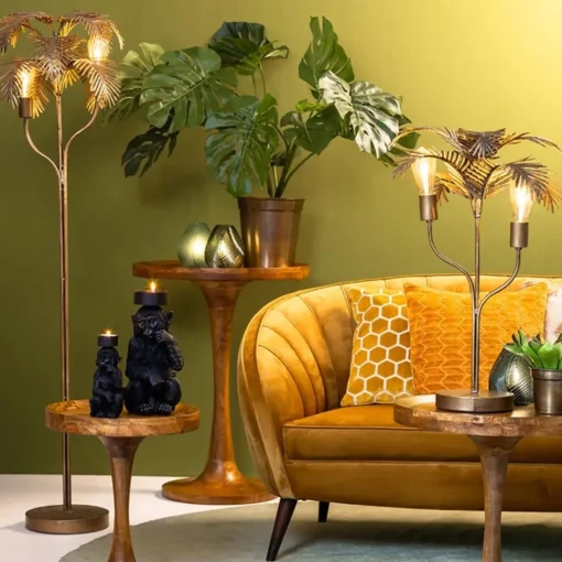 Metalen tafellamp Palm antiek brons Light and Living>Straluma Clearance