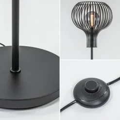 Modern landelijke vloerlamp mat zwart met draadkap></noscript>Straluma New
